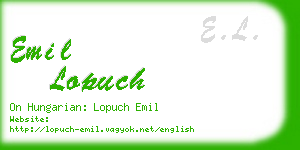 emil lopuch business card